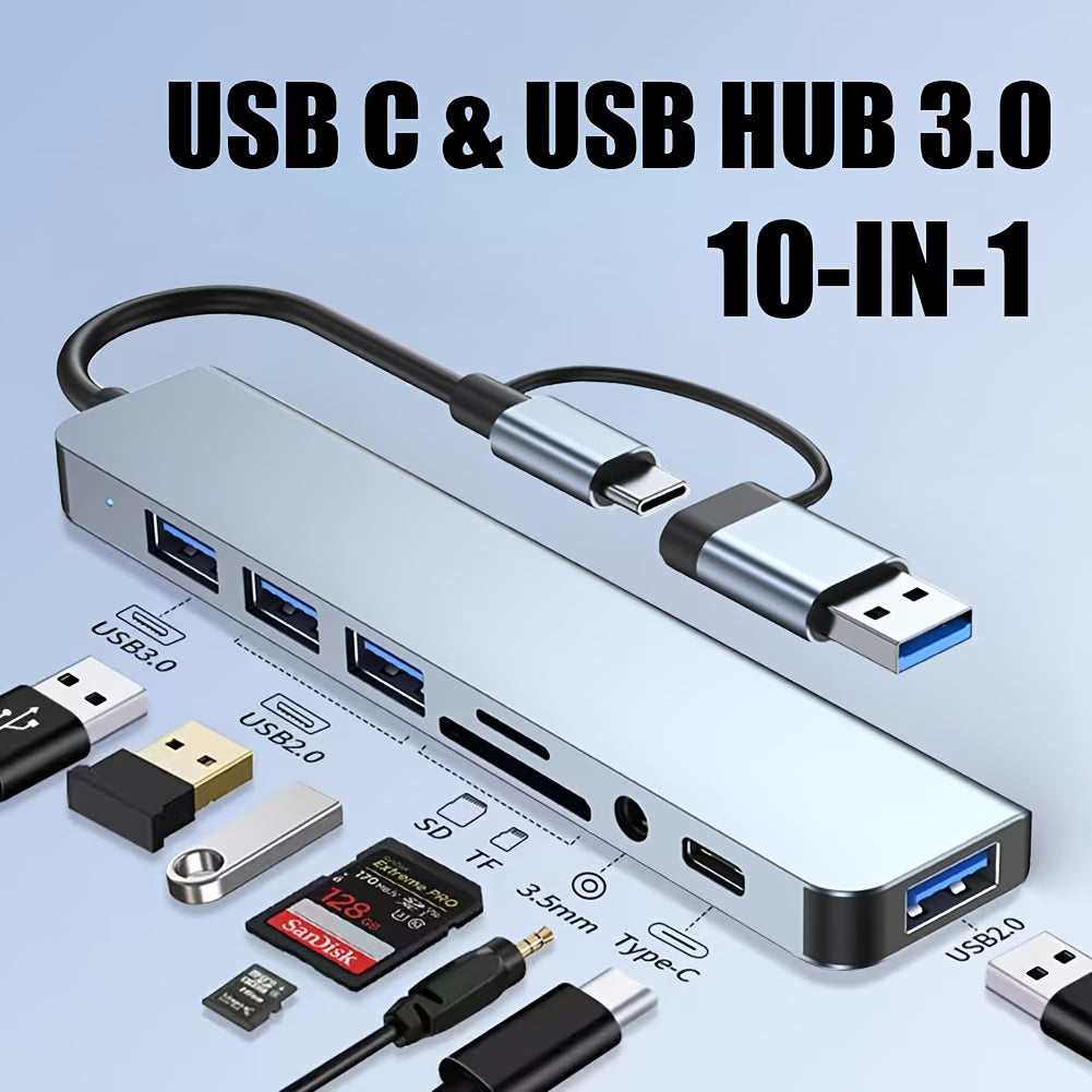 8-in-1 Hub, USB & Type-C Port, Multi-Functional Docking Station with USB