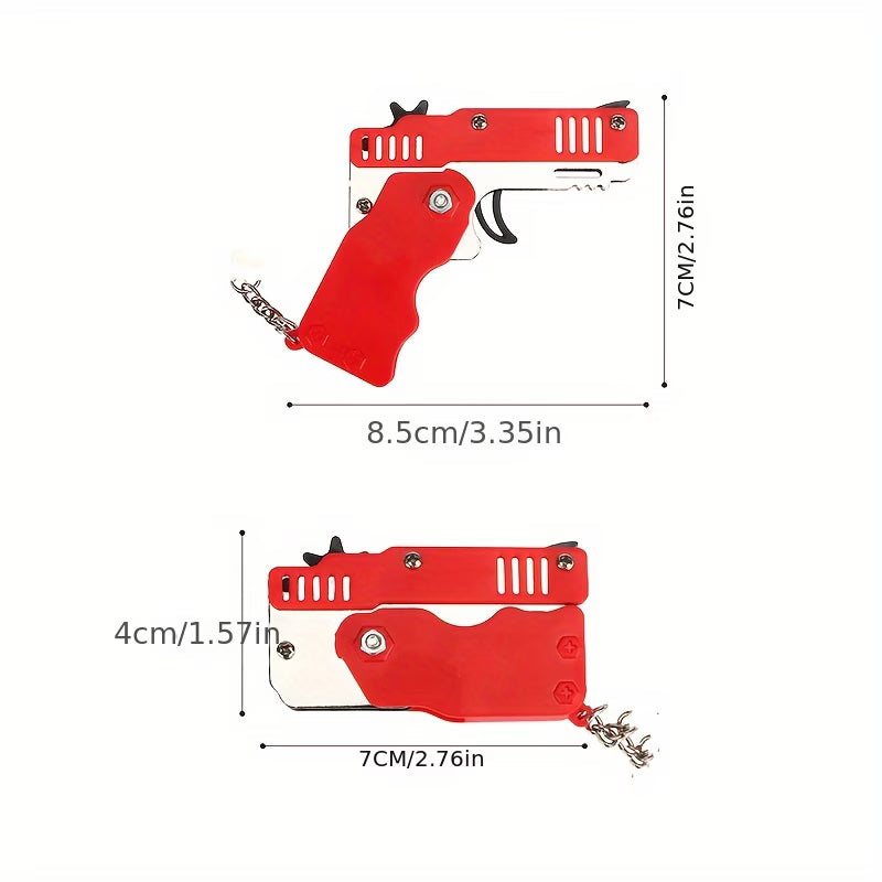 Multi-Item Party Favor Packs 1pc Mini Metal Band Gun Launcher with 60 Bands
