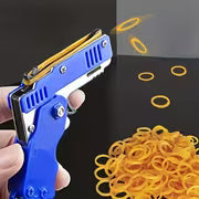 Multi-Item Party Favor Packs 1pc Mini Metal Band Gun Launcher with 60 Bands