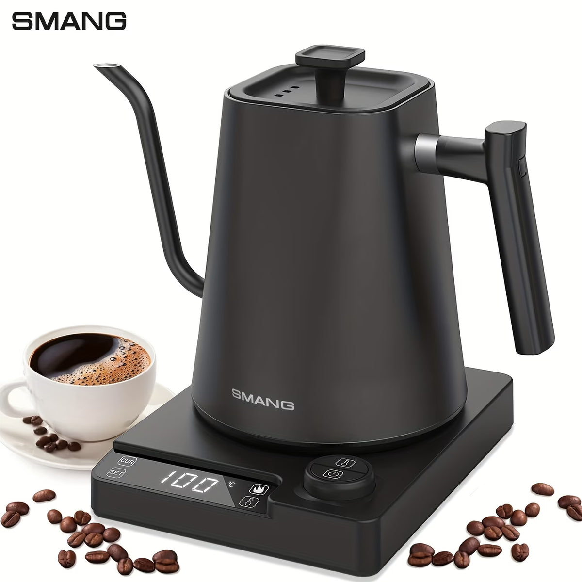 Gooseneck Coffee Kettle with Temperature Control And Insulation