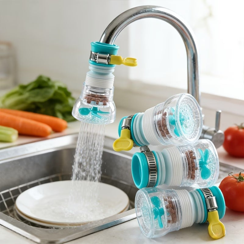 Adjustable Rotating Faucet Connectors (Faucet And Fixed Hose Clamp) | 360° Flexible Rotation And Extension of Outlet